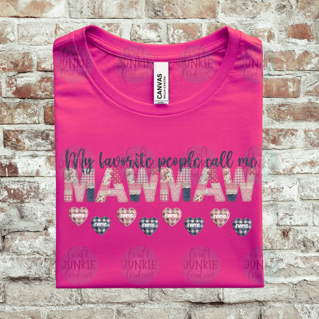 Grandma Custom Name Patchwork Tee