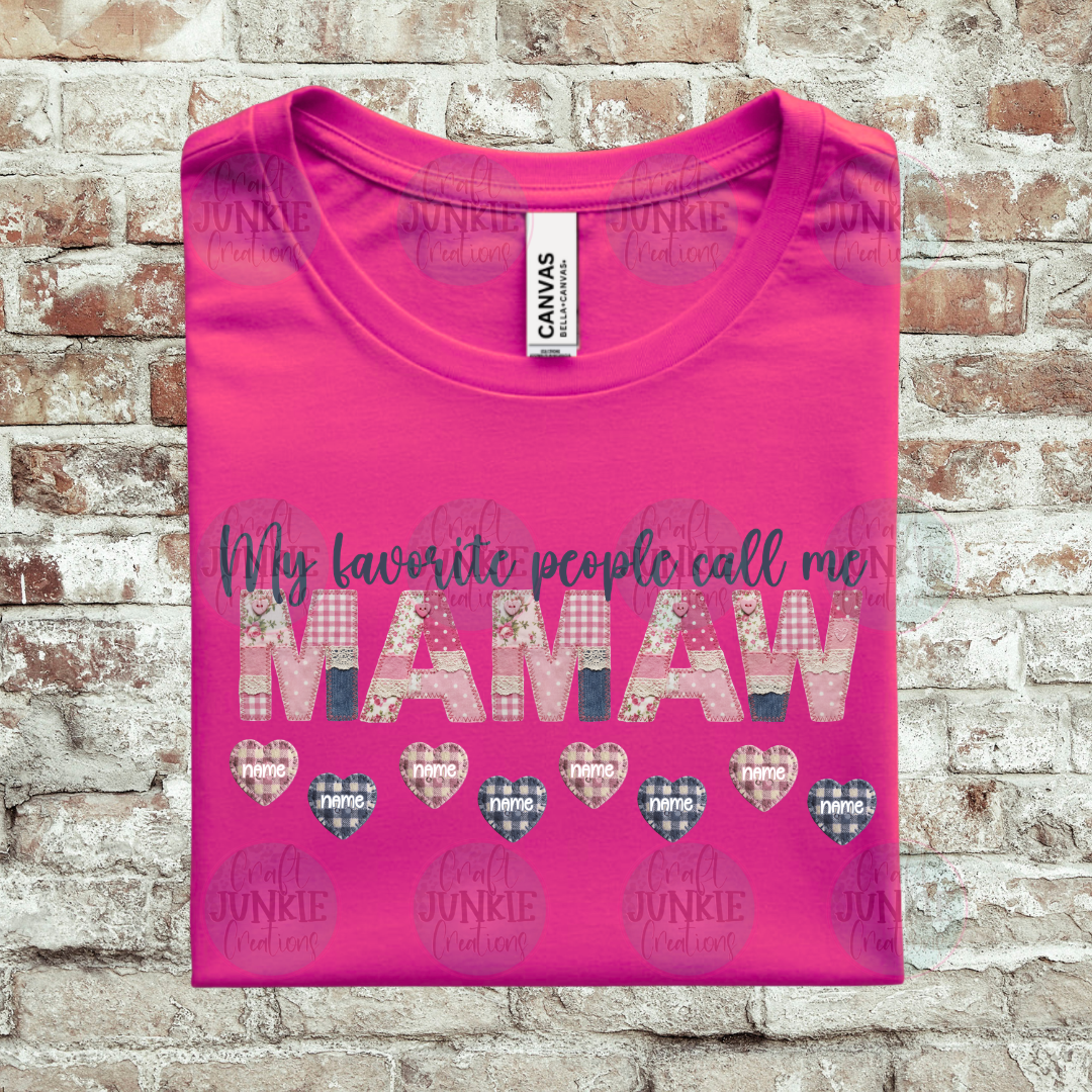 Grandma Custom Name Patchwork Tee