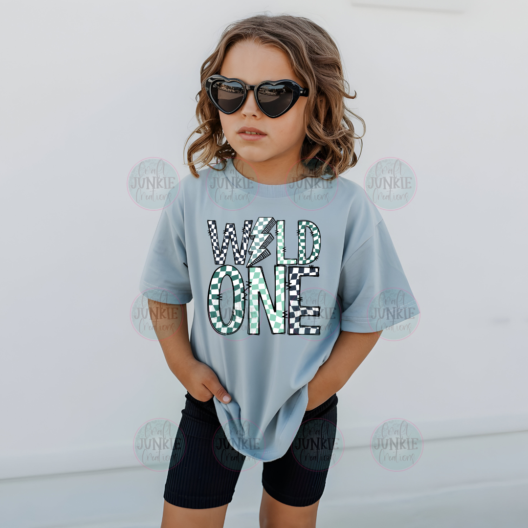 Blue wild one kids Tee