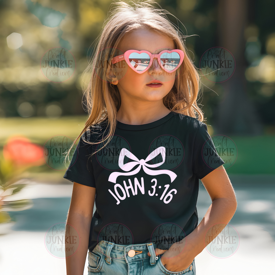 John 3:16 Bow kids Tee