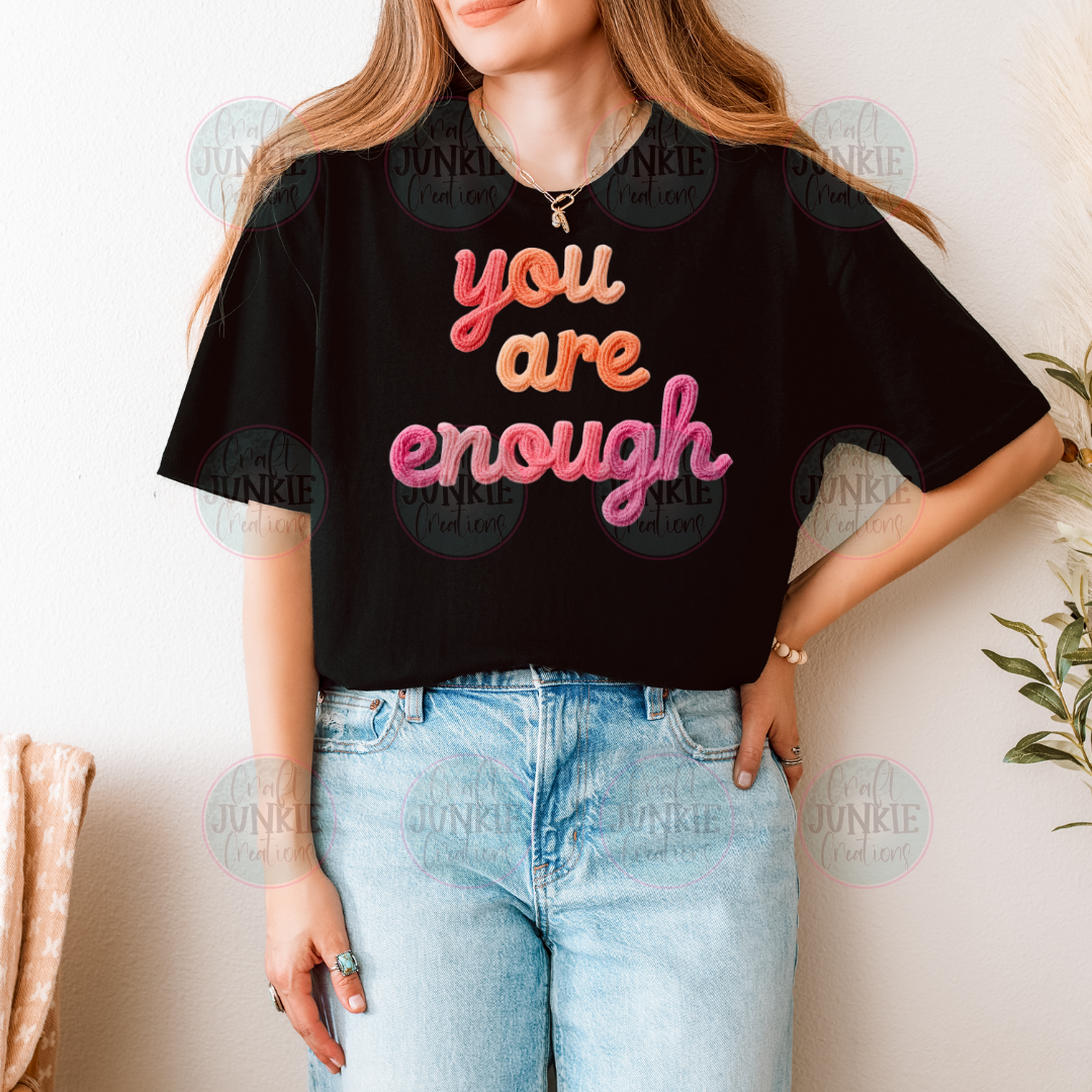 You are enough faux stitches Tee