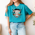Serape & lace cow skull Tee