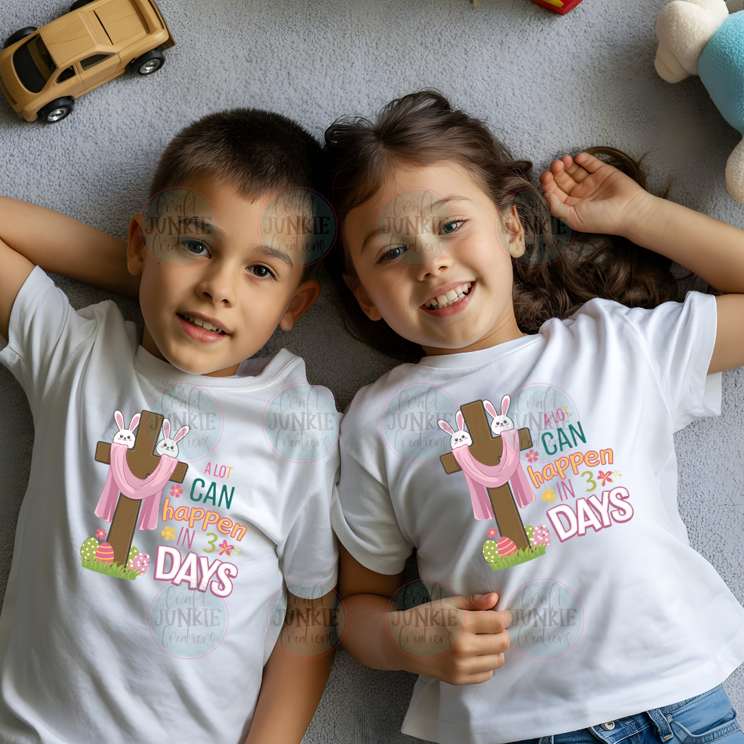 Alot can happen in 3 days kids Tee