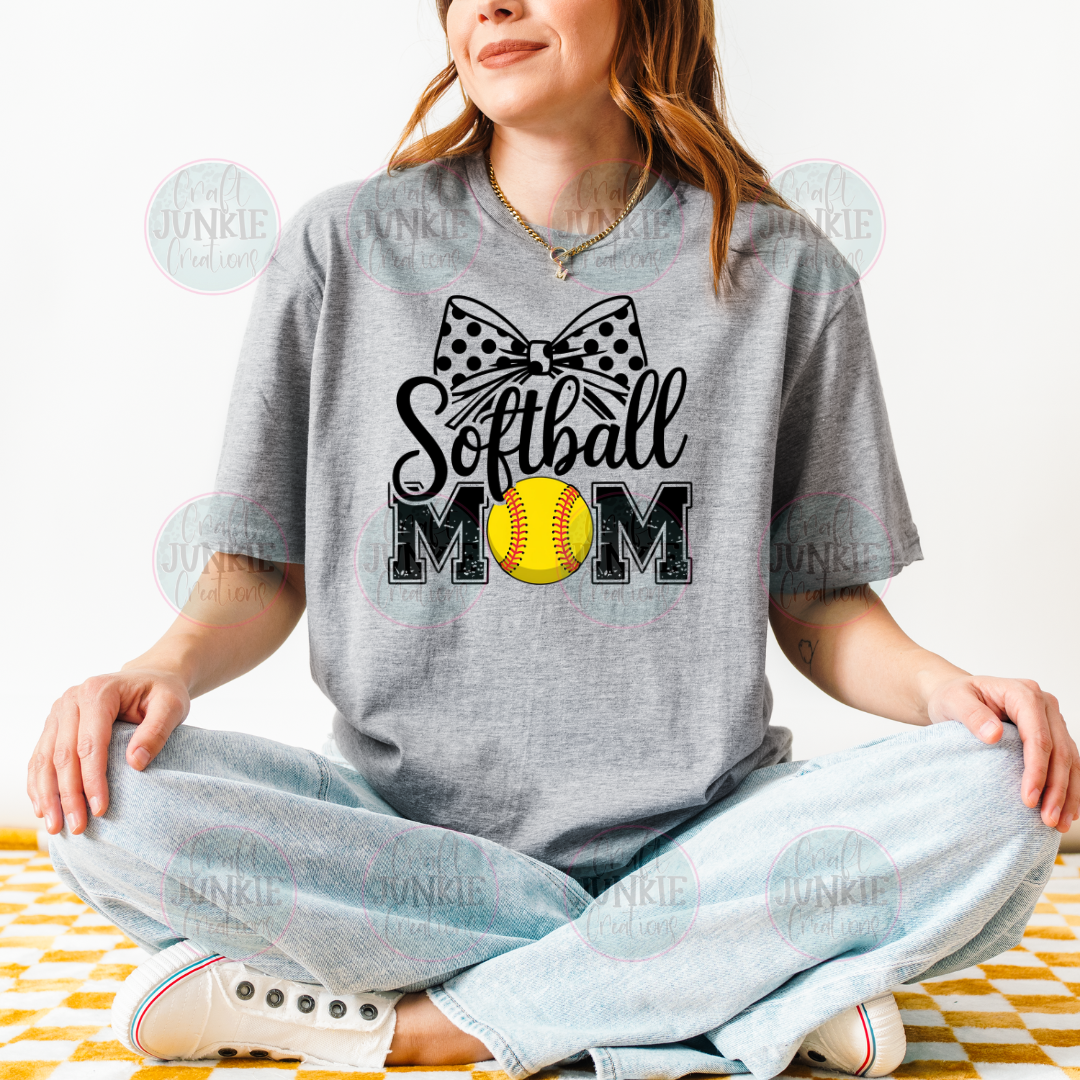 Softball Mom Bow Tee