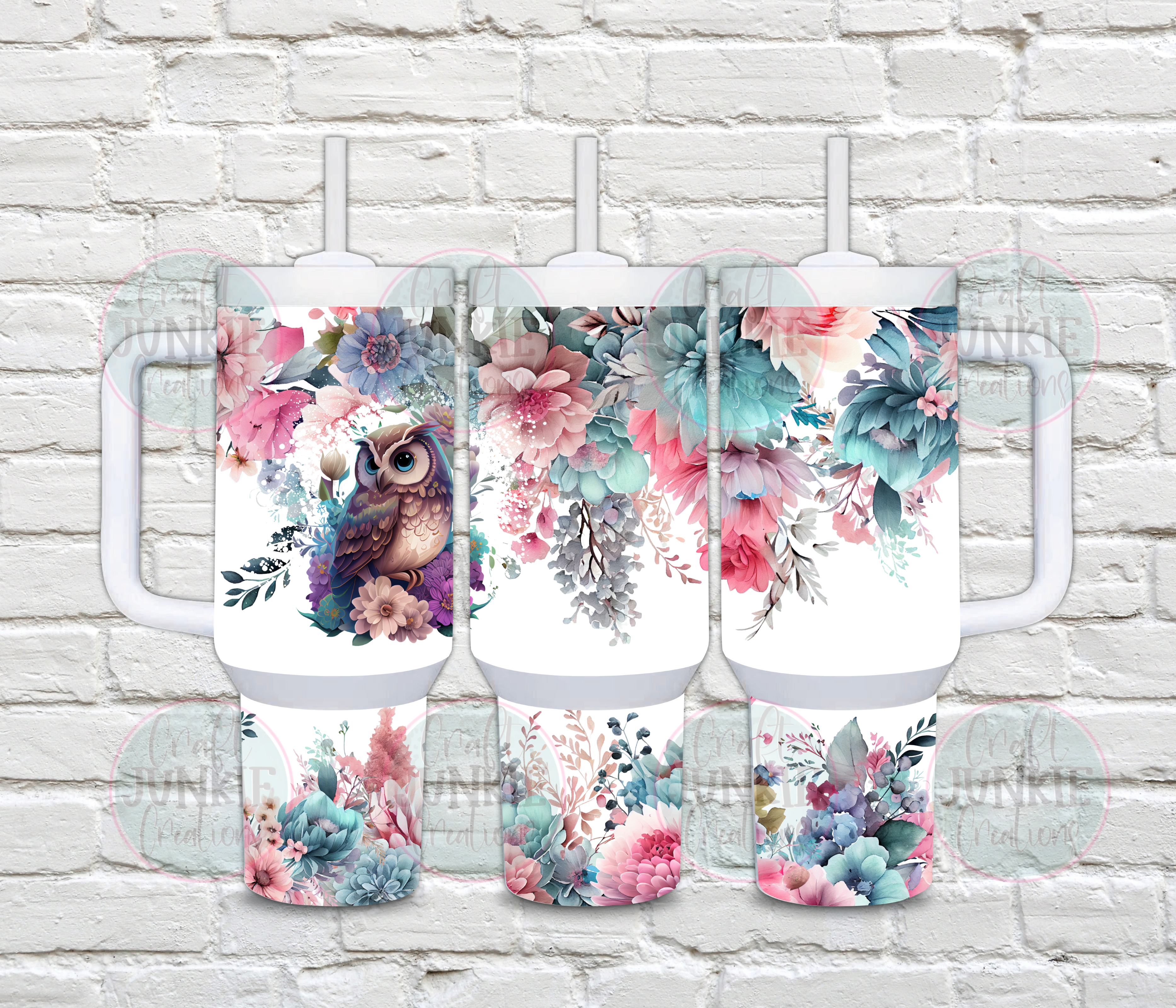 Owl floral 40 oz Tumbler