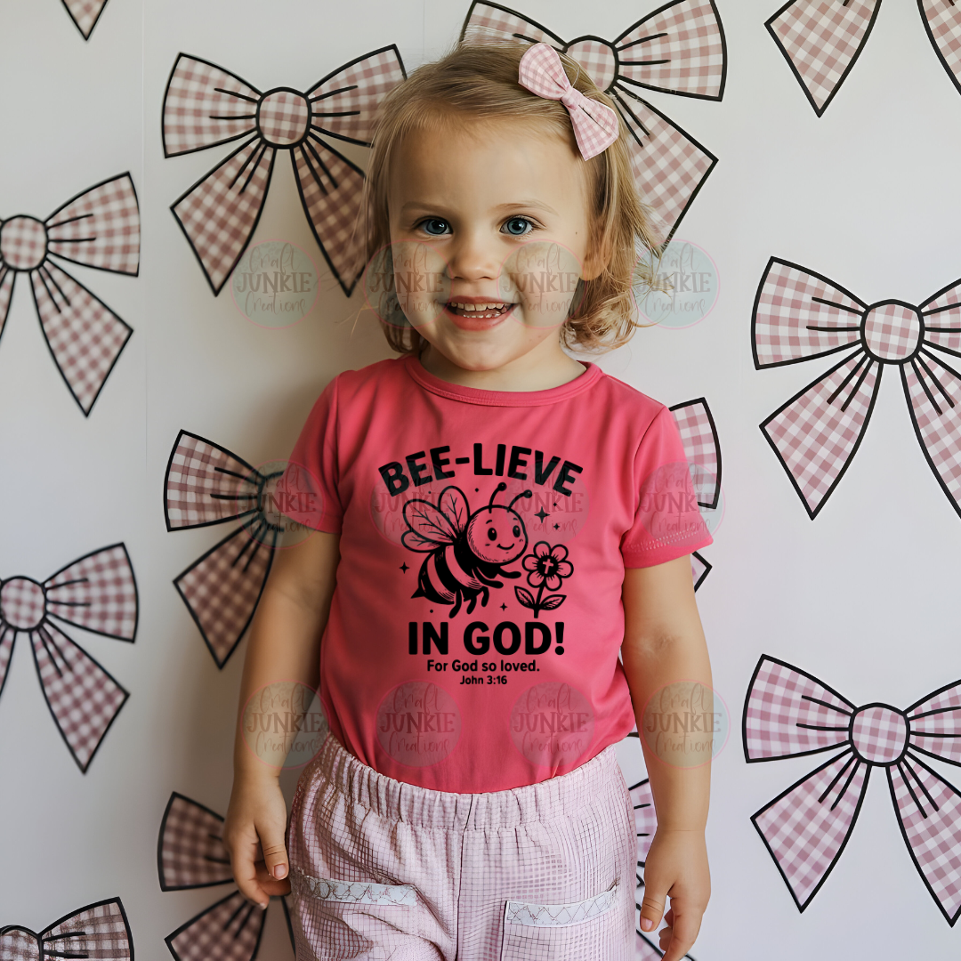 Bee-lieve in God kids Tee