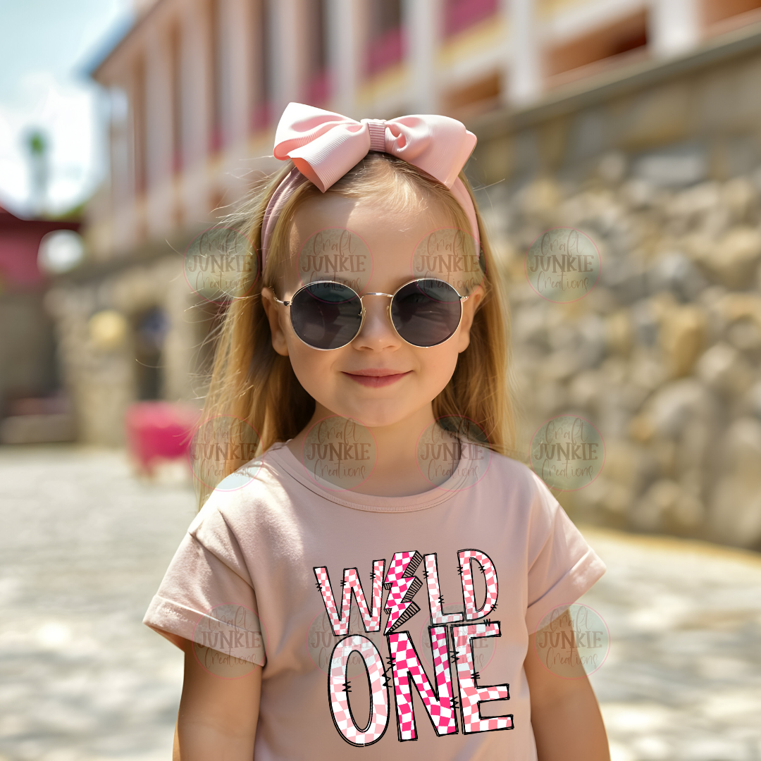 Pink Wild one kids Tee