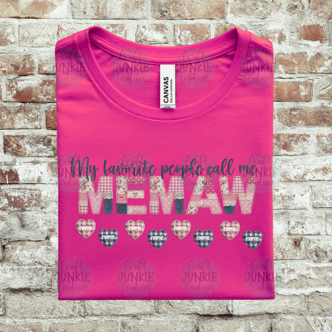 Grandma Custom Name Patchwork Tee