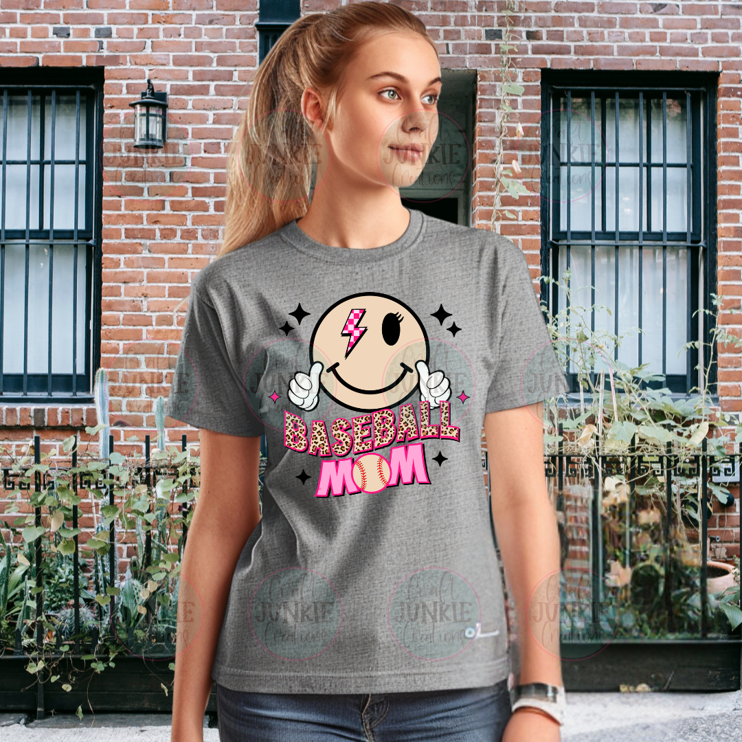 Baseball Mom Smile Tee
