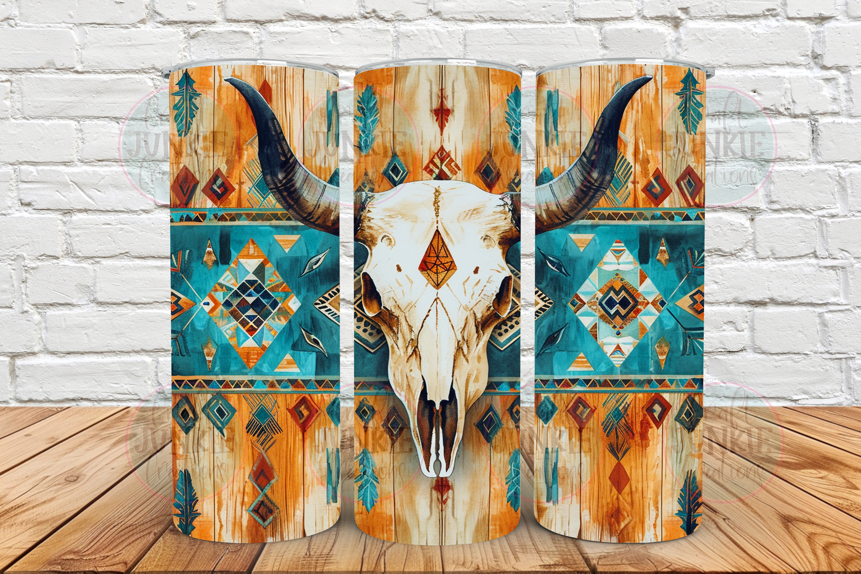 Rustic Cow skull 20 oz Tumbler