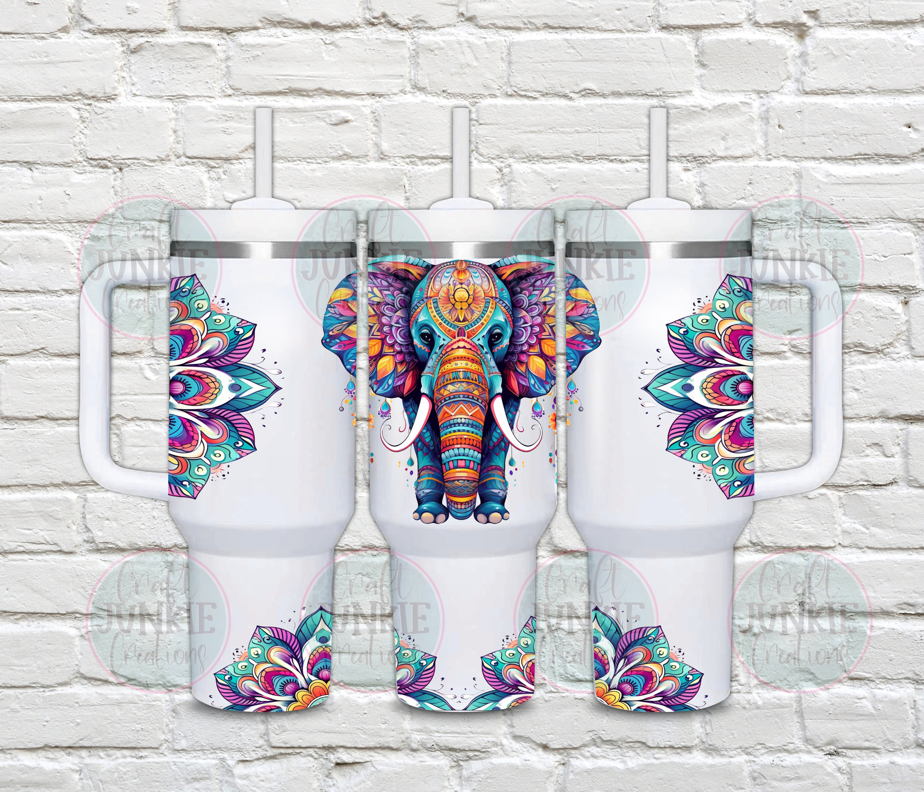 Elephant mandala 40 oz Tumbler