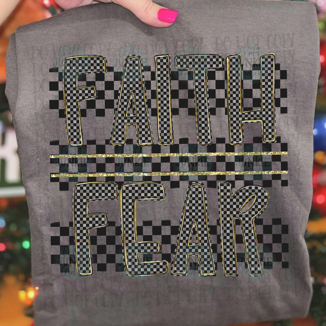 Faith over Fear checkered Tee