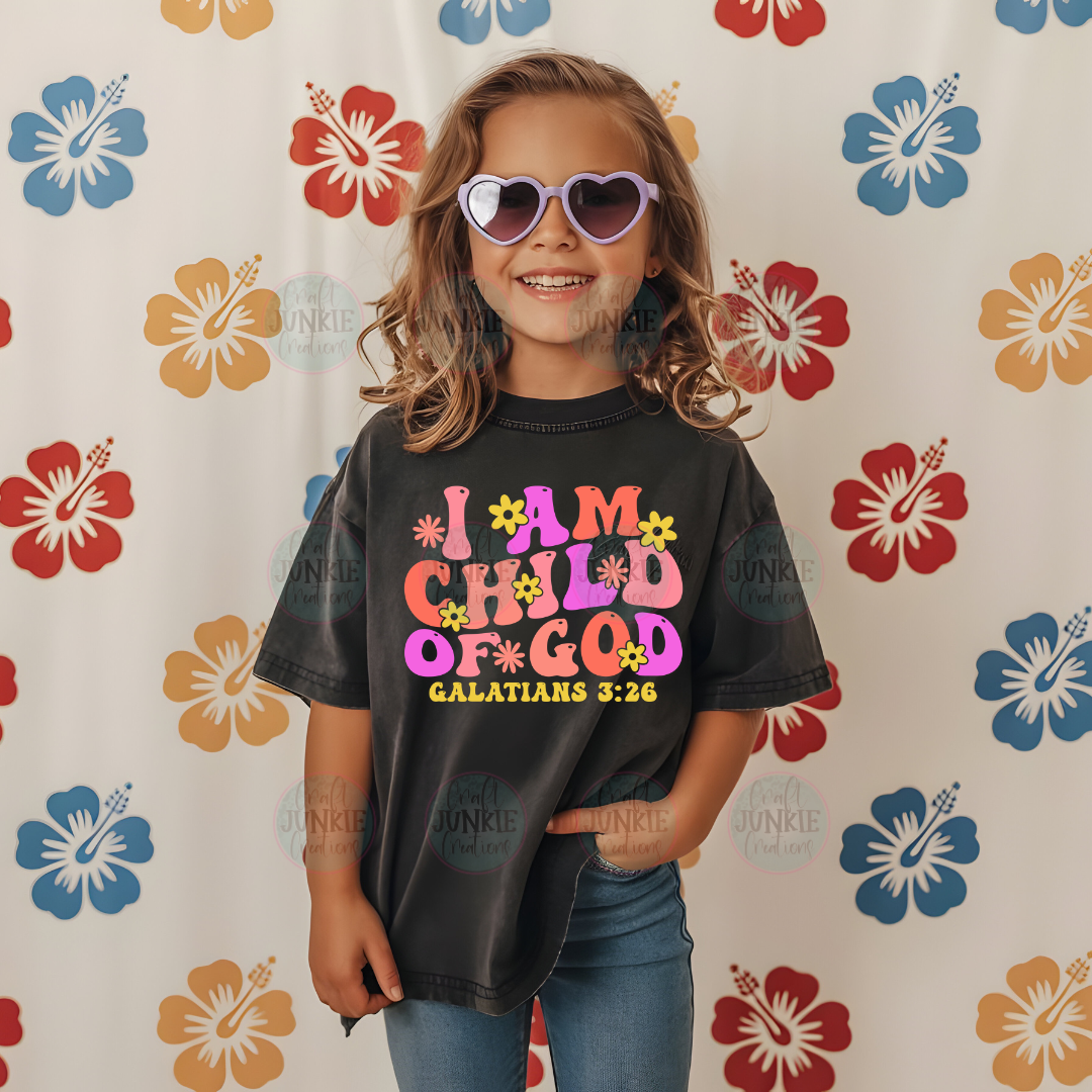 I am a child of God neon kids Tee