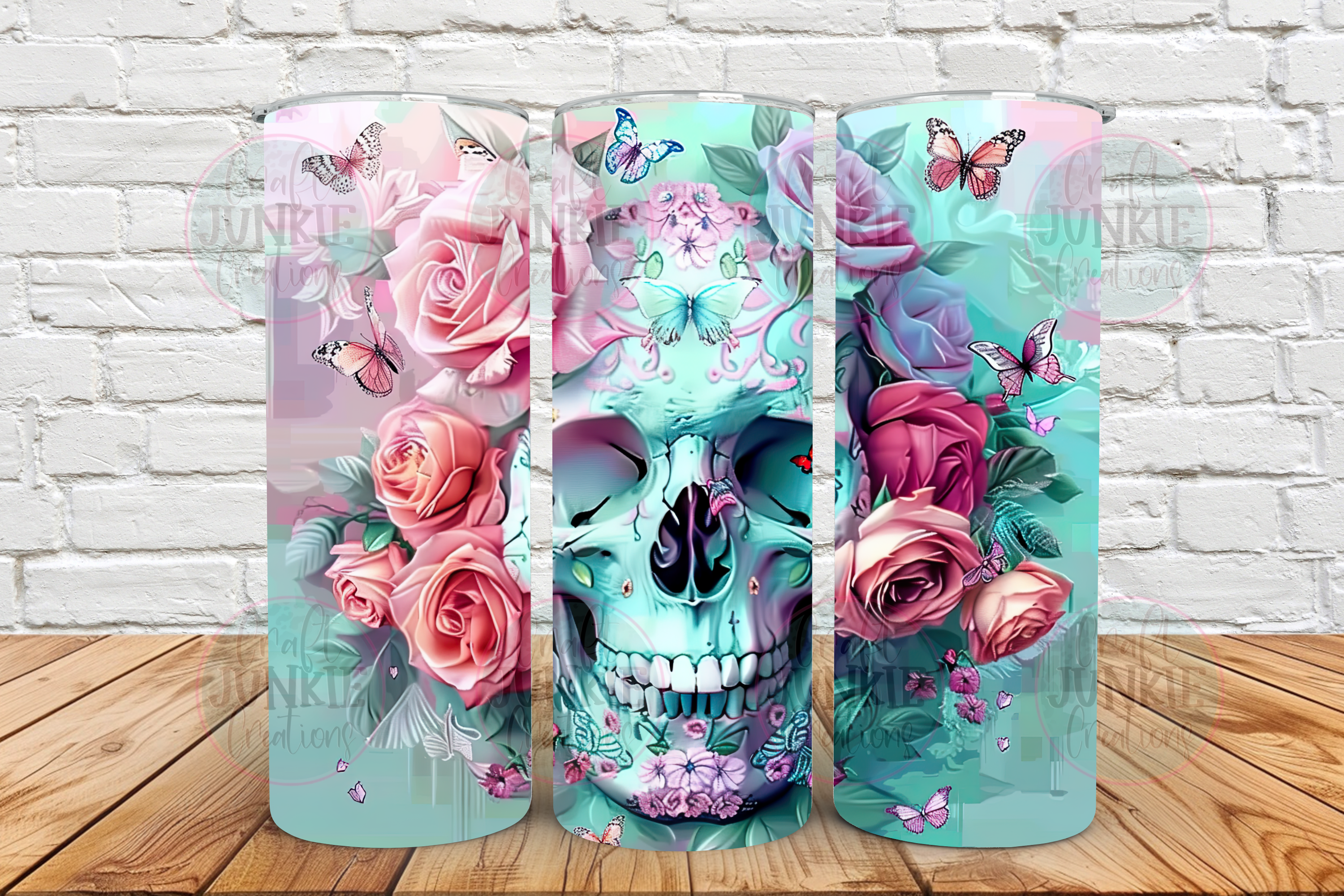 Pastel floral skull 20 oz Tumbler