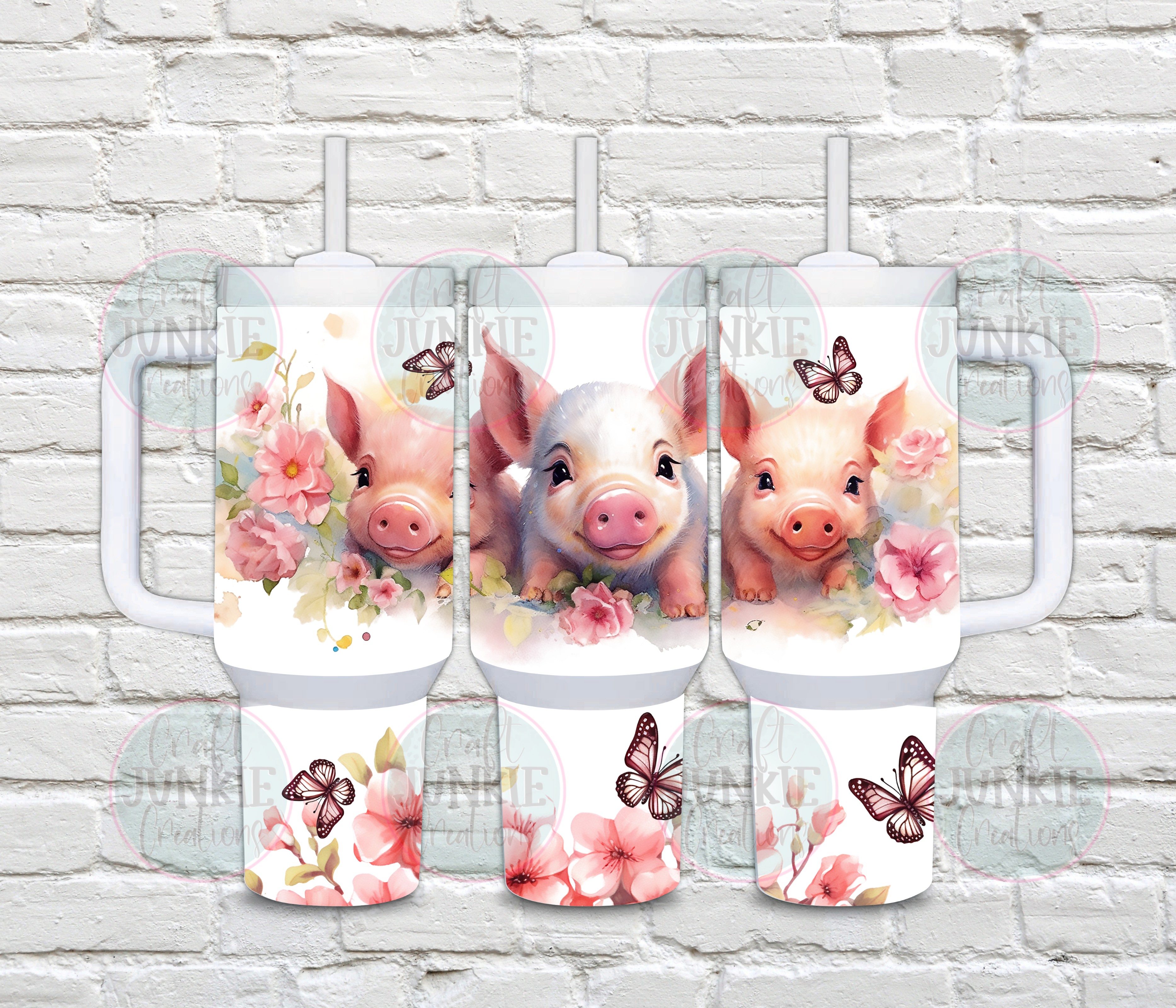 Pigs & Butterflies 40 oz Tumbler
