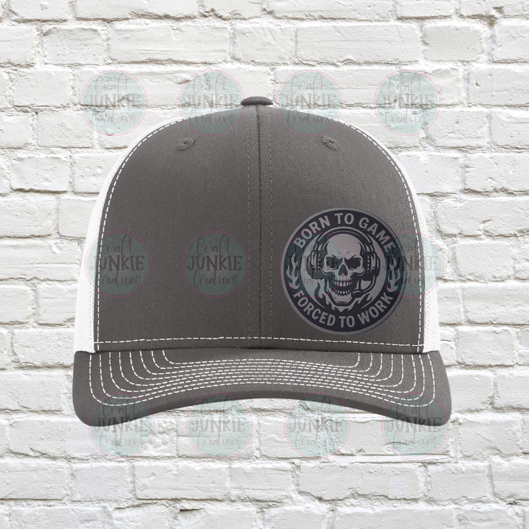 Born to game forced to work Gray patch Snapback 112
