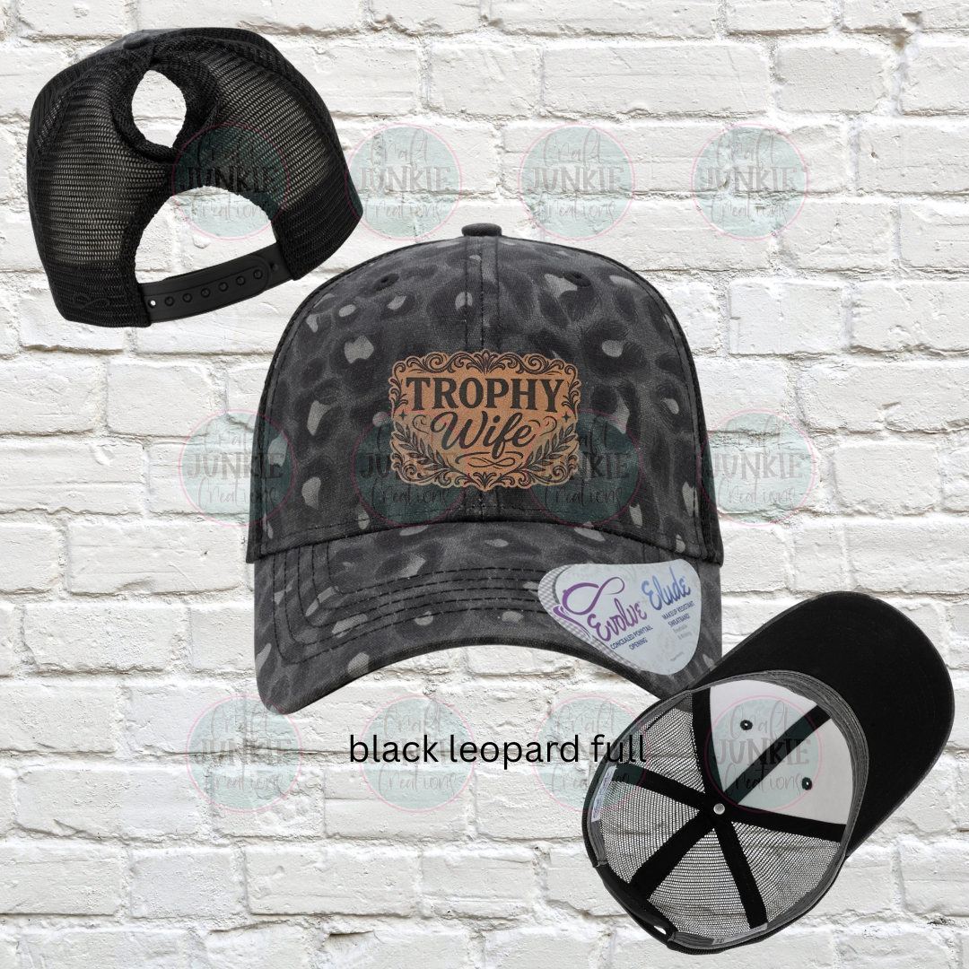 Trophy wife brown Infinity Pony Hat