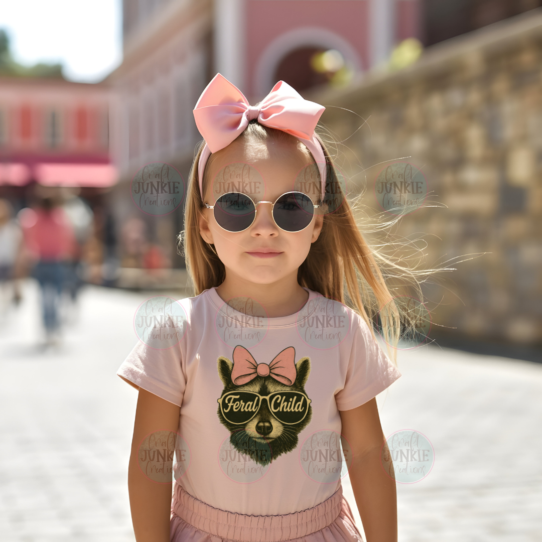 Feral child bow kids Tee
