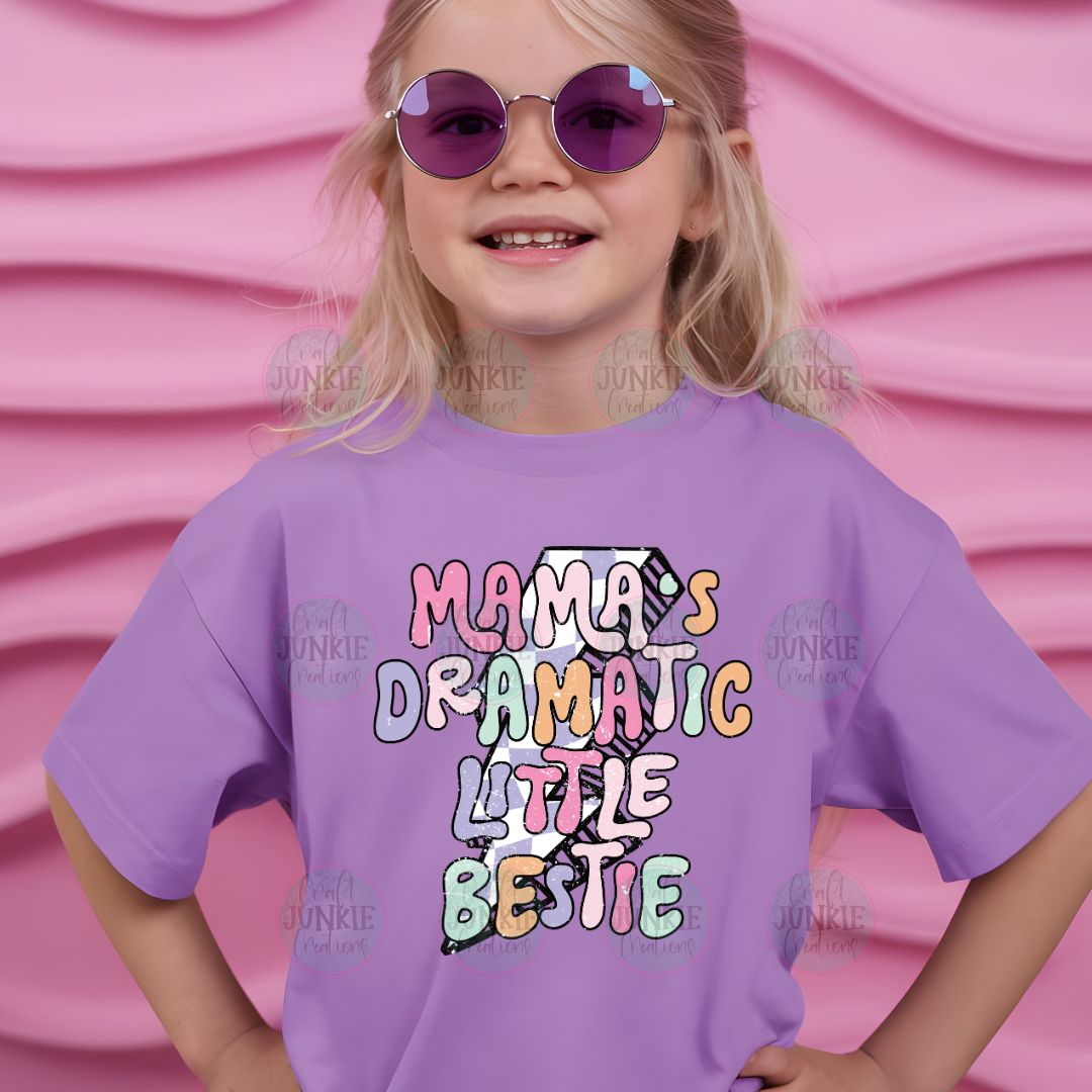 Mama's dramatic little bestie kids Tee