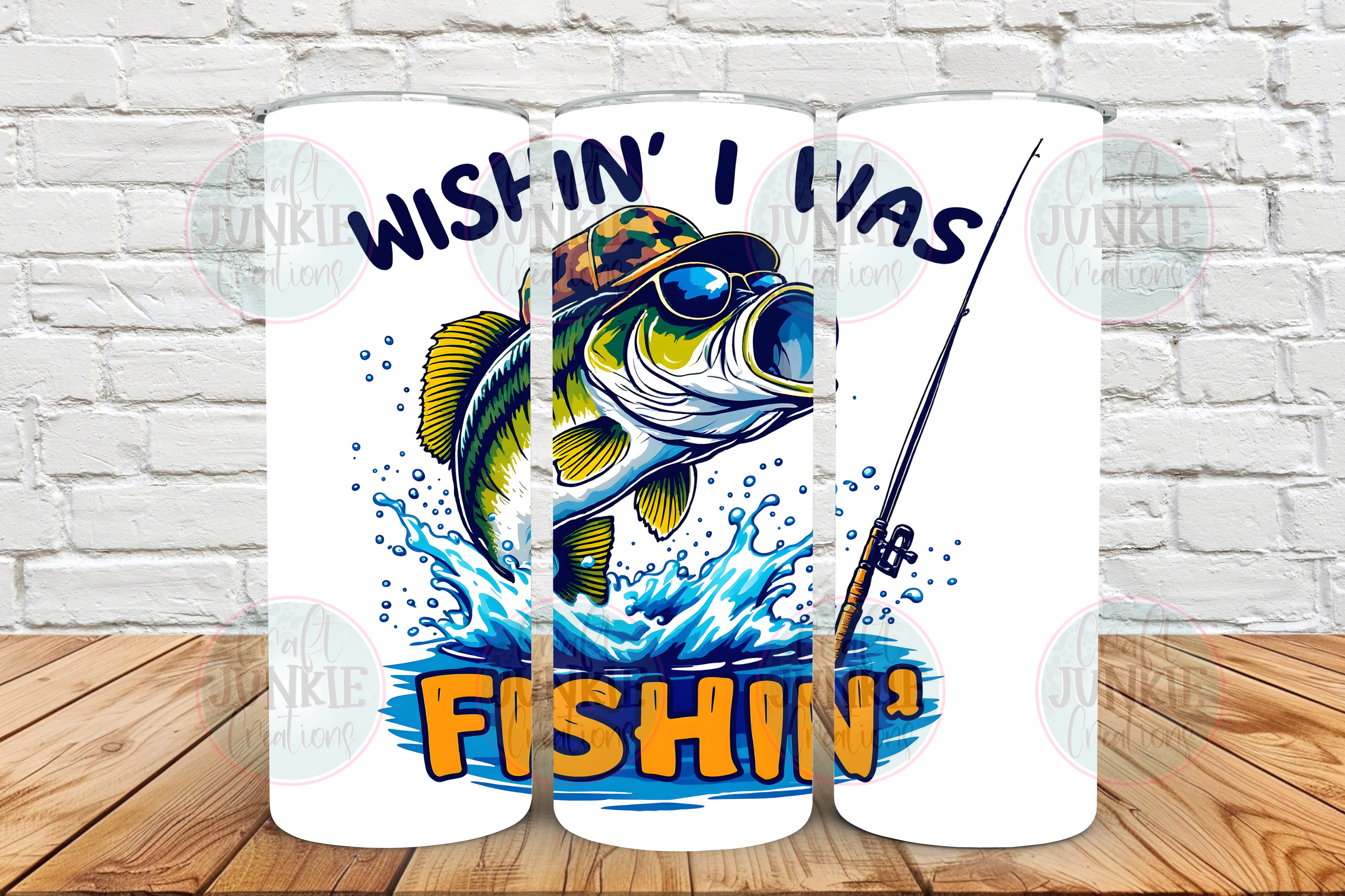 Wishin I was fishin 20 oz Tumbler