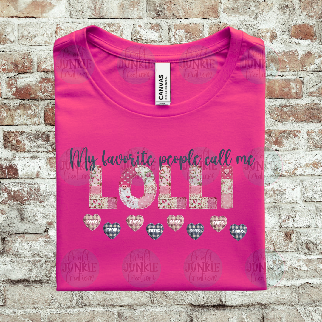 Grandma Custom Name Patchwork Tee