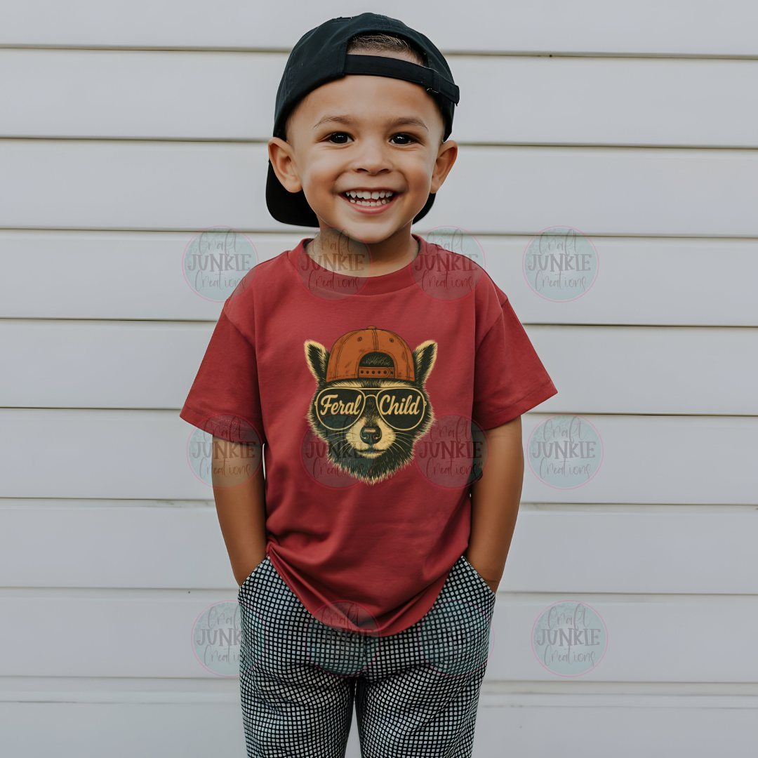 Feral child hat kids Tee