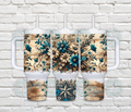 Blue floral barn wood 40 oz Tumbler
