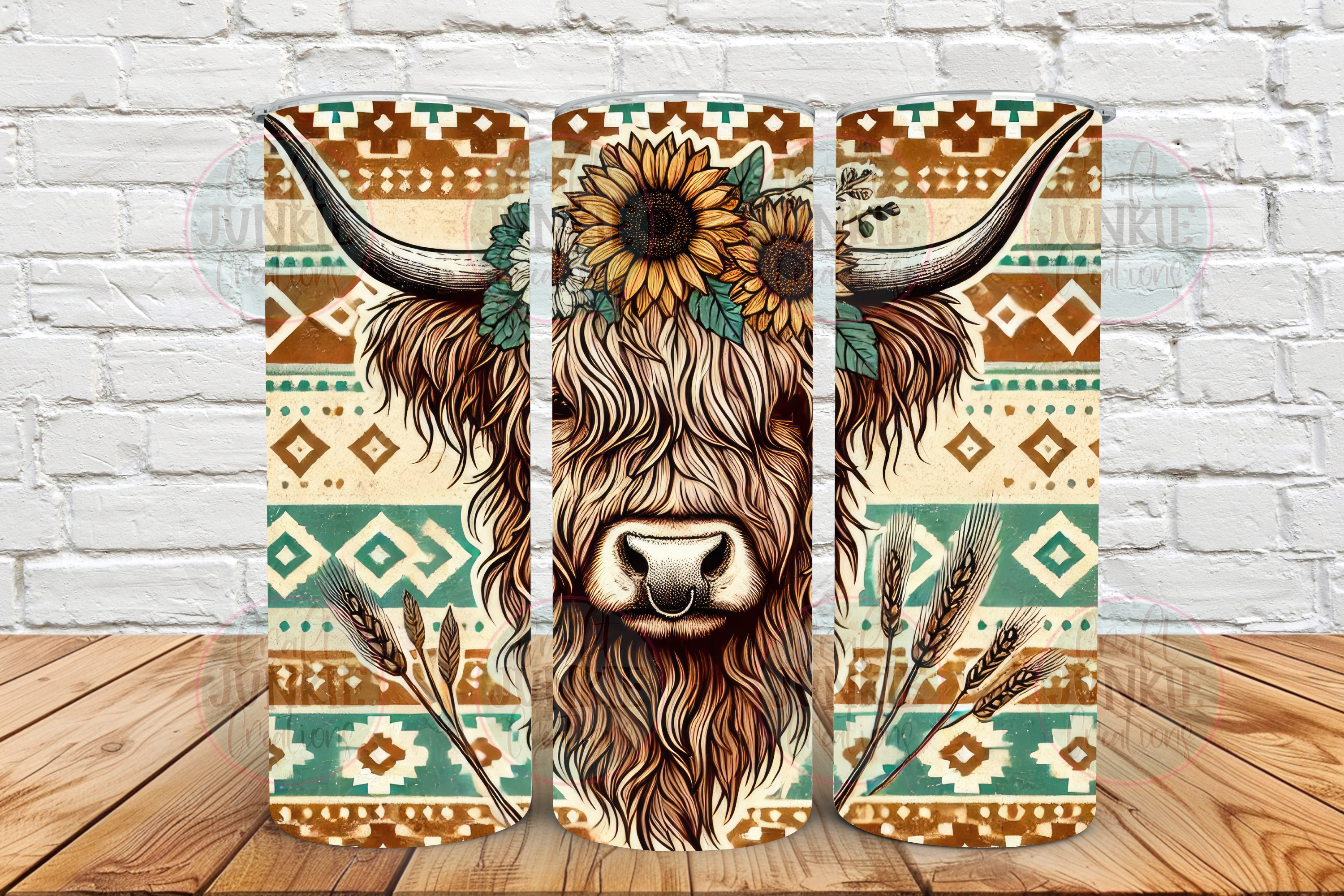 Aztec Highland cow 20 oz Tumbler
