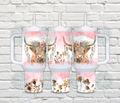 Highland cow pink floral 40 oz Tumbler