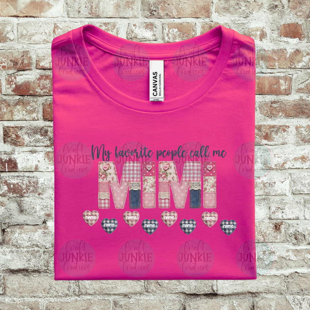 Grandma Custom Name Patchwork Tee