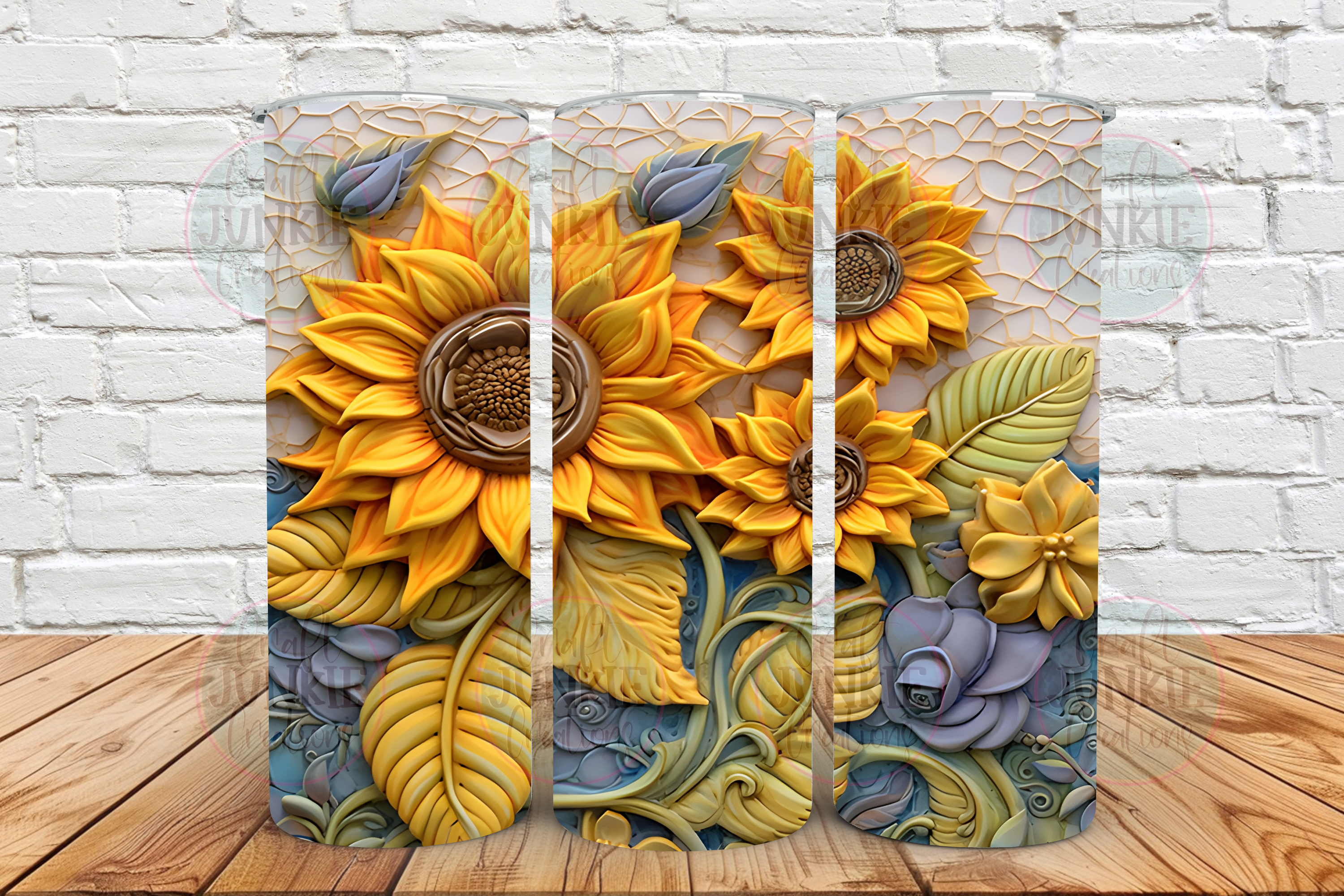 3-D Sunflowers 20 oz Tumbler