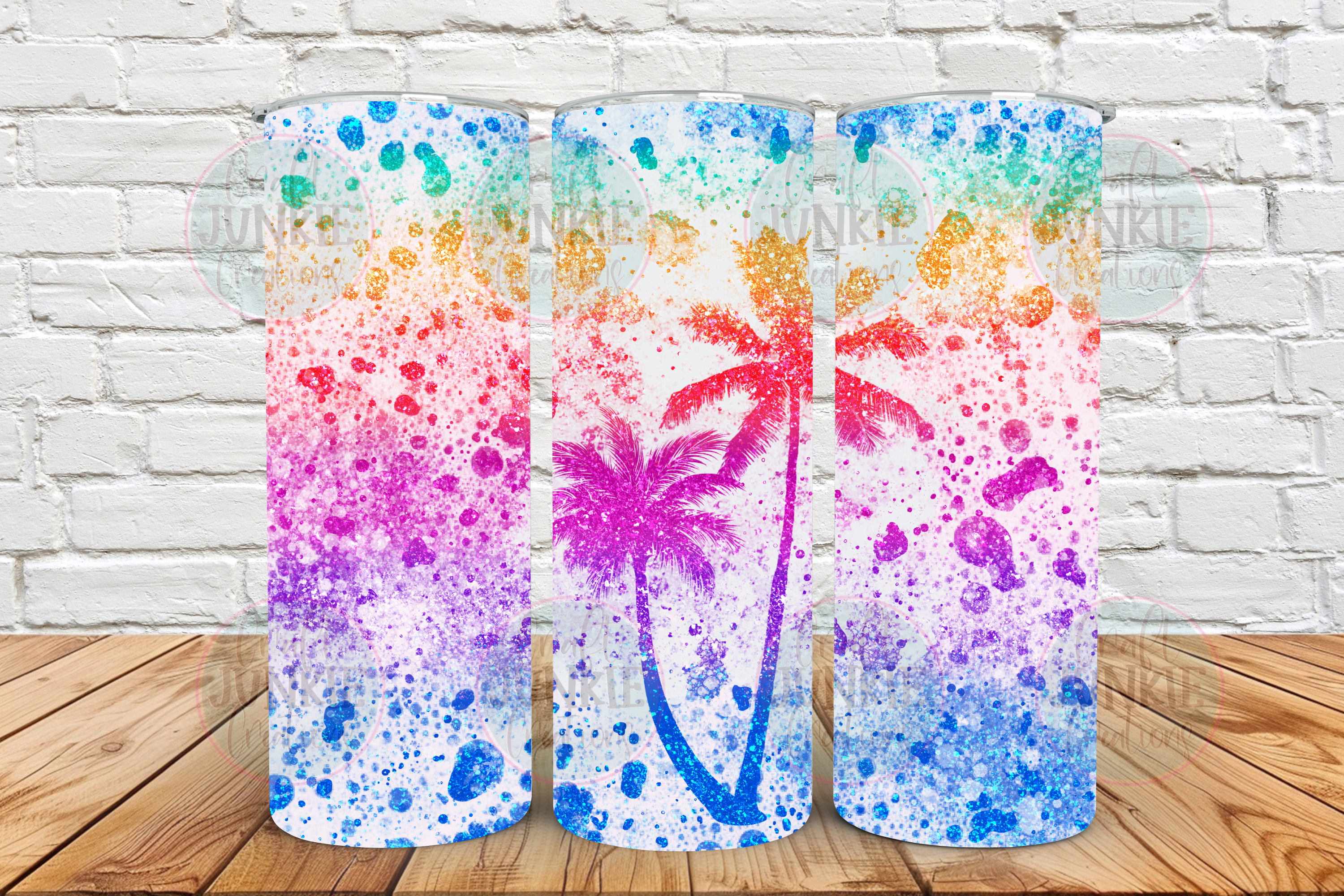 Rainbow palm trees 20 oz Tumbler