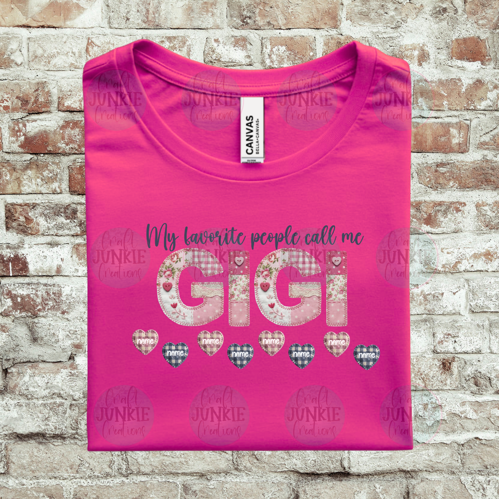 Grandma Custom Name Patchwork Tee