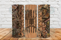 Wood grain deer head 20 oz Tumbler