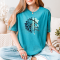 Faith floral teal Tee