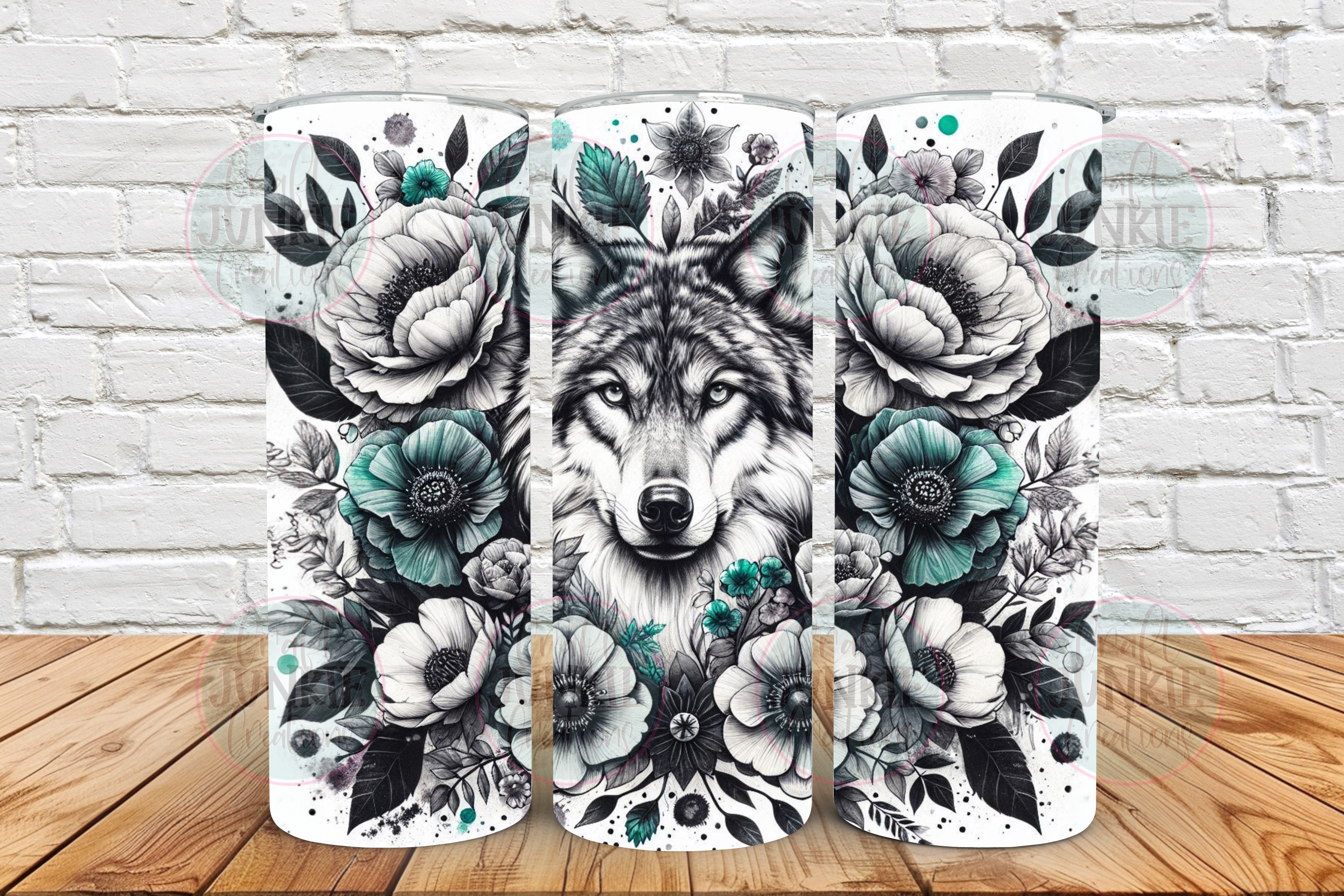 Floral wolf 20 oz Tumbler