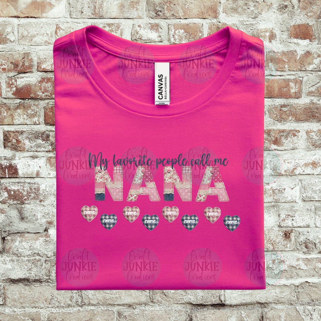 Grandma Custom Name Patchwork Tee