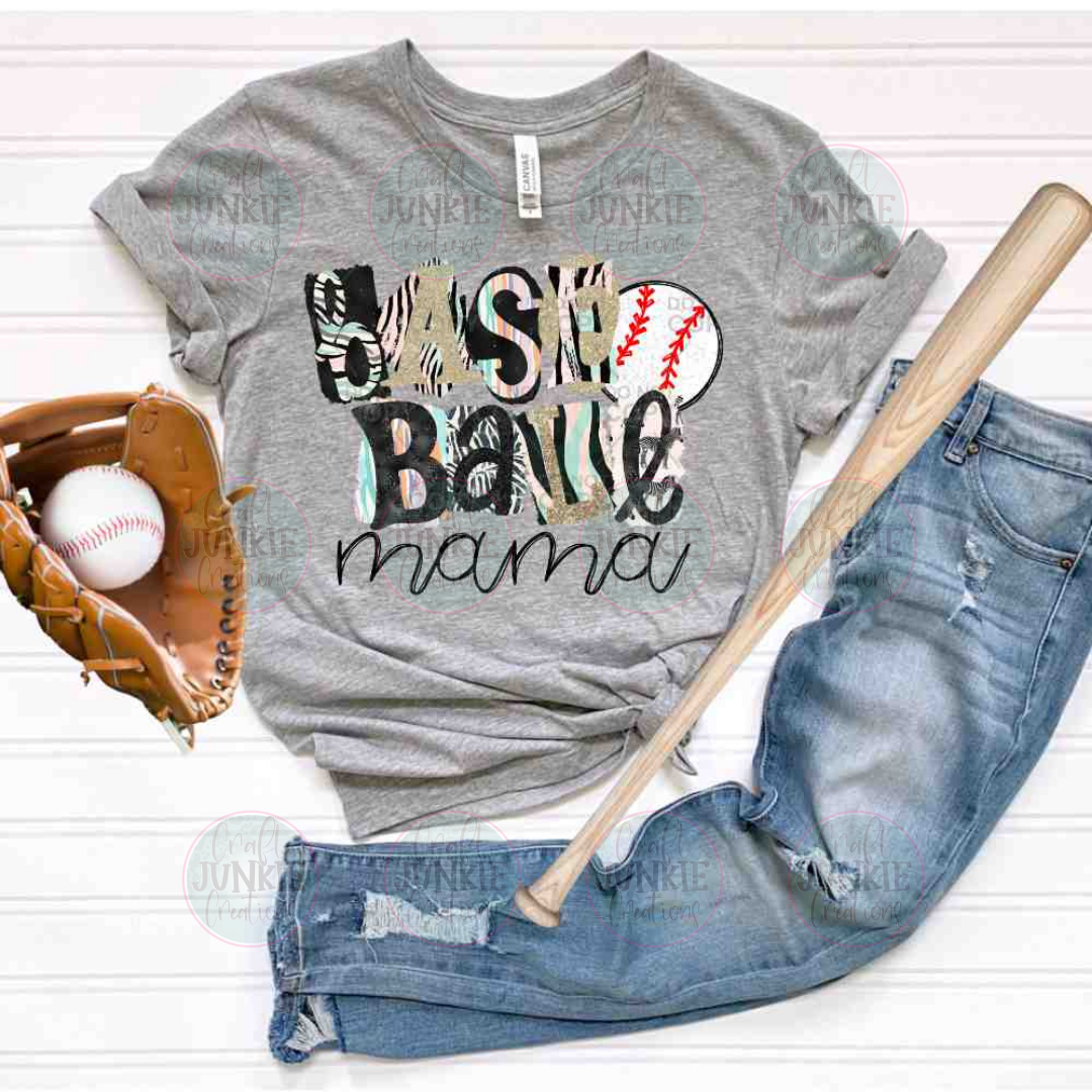 Baseball Mama clippings Tee