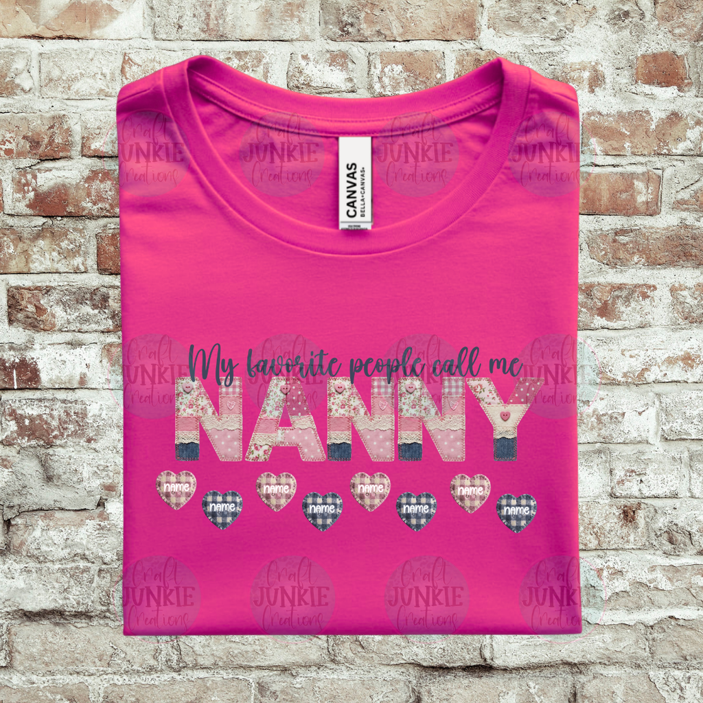 Grandma Custom Name Patchwork Tee