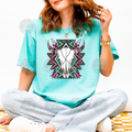 Neon leopard cow skull Tee