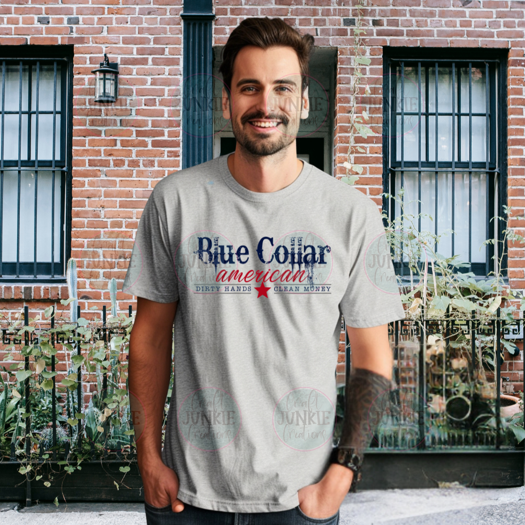 Blue collar american Tee