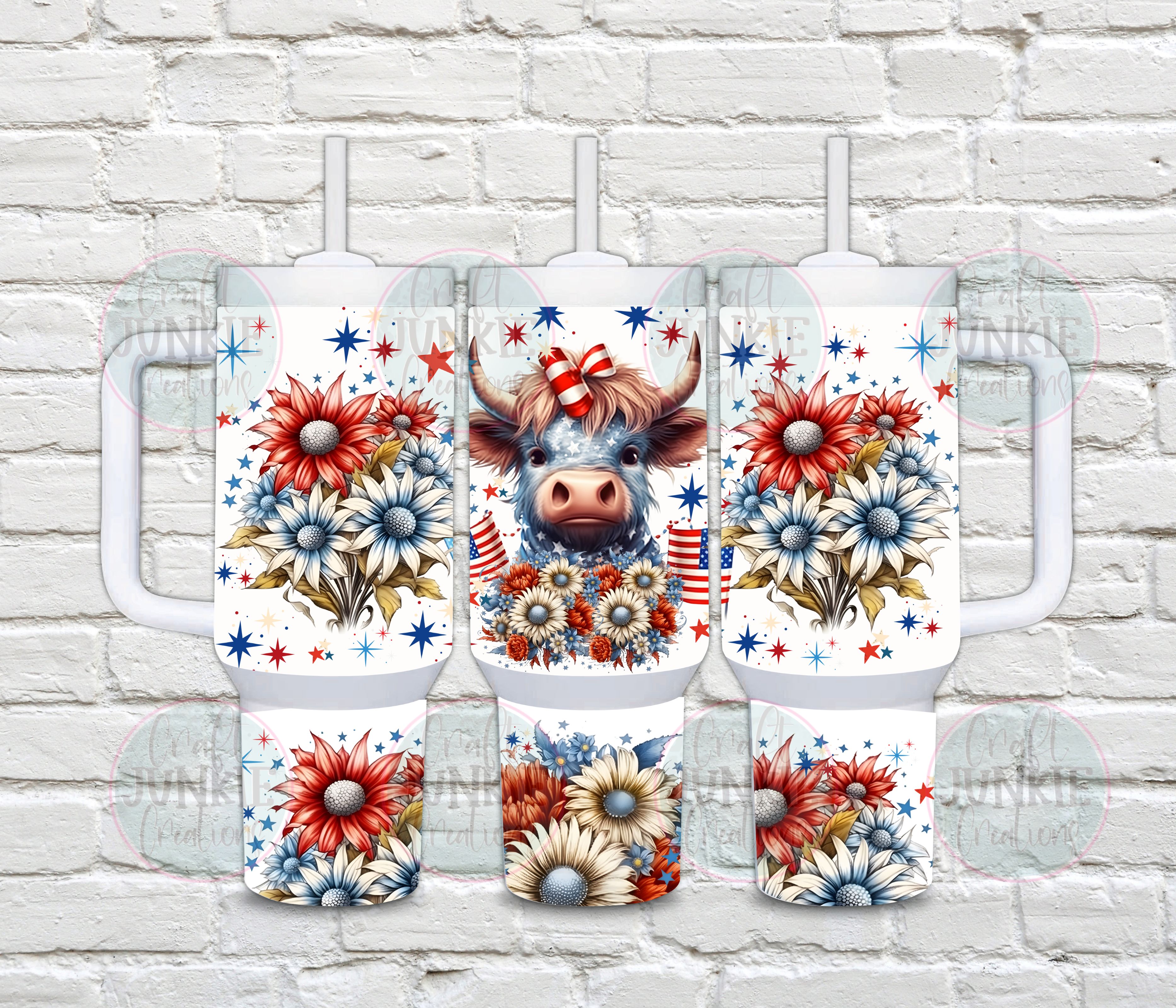 American Daisies Cow 40 oz Tumbler