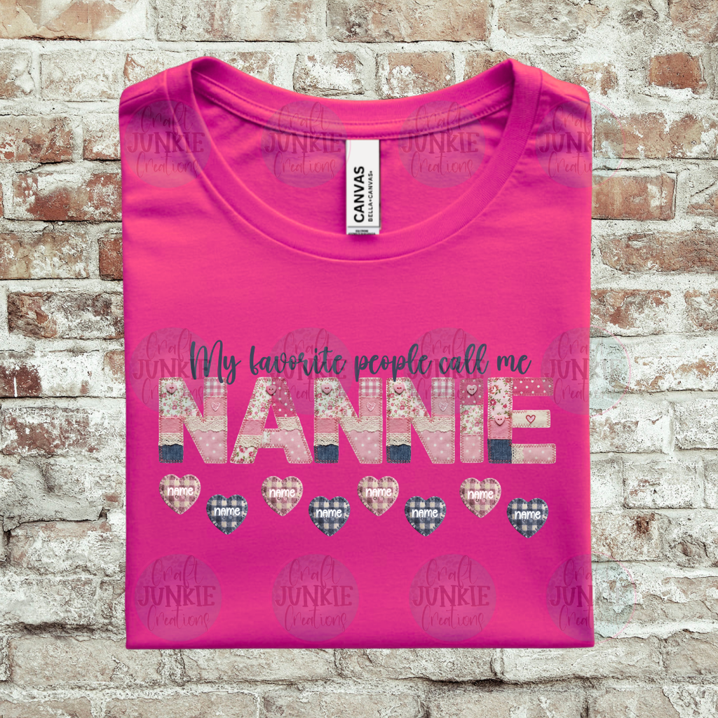 Grandma Custom Name Patchwork Tee