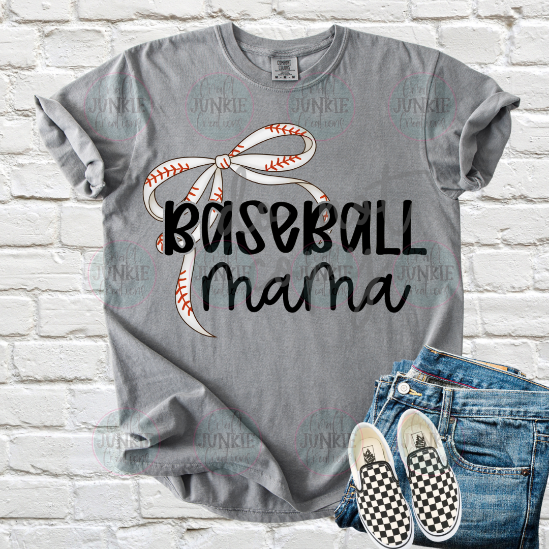 Baseball Mama Long Bow Tee