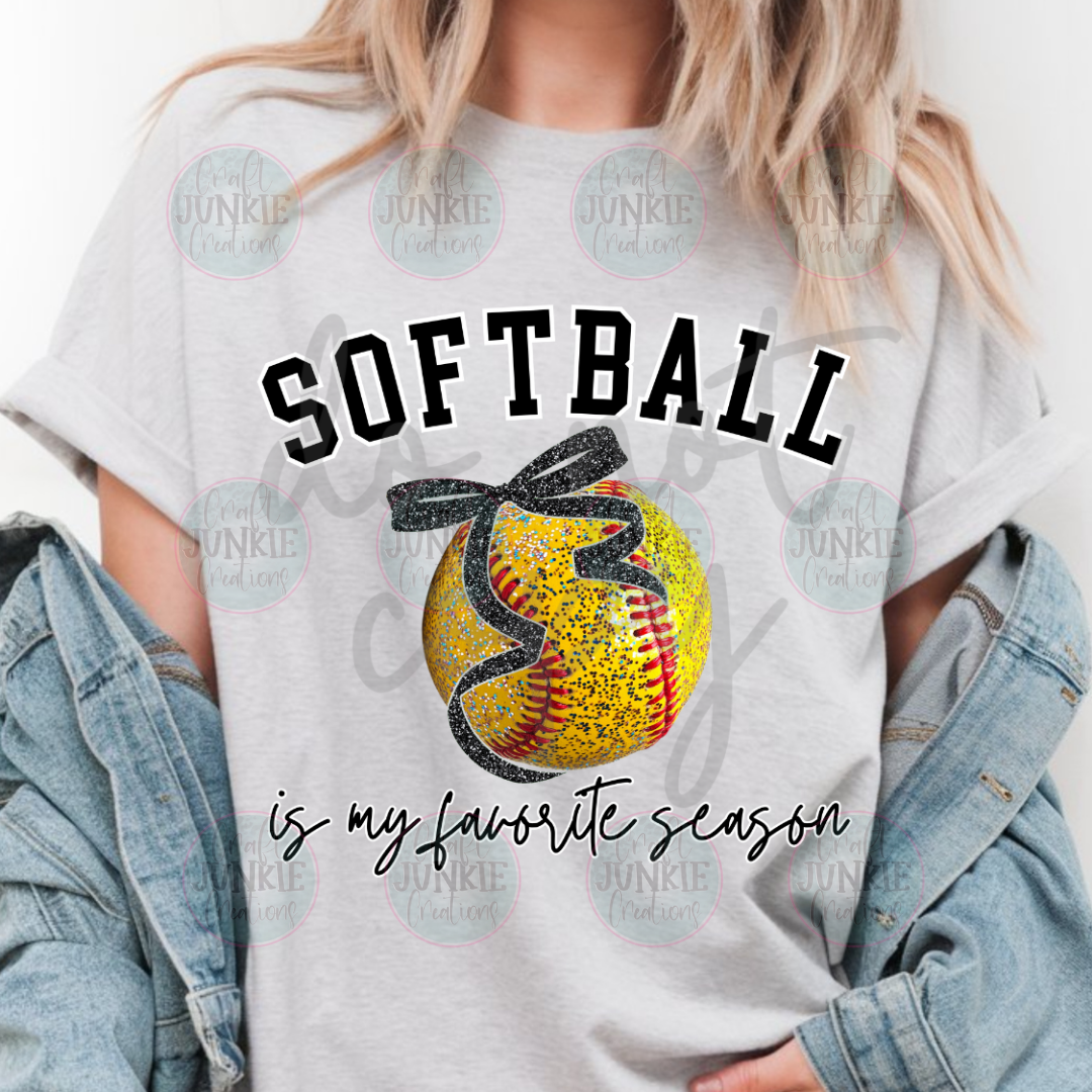 Softball is my favorite season long bow Tee